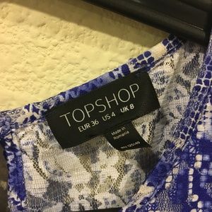 Topshop Dresses - Topshop blue and white lace dress Topshop Dresses - Topshop blue and white lace dress